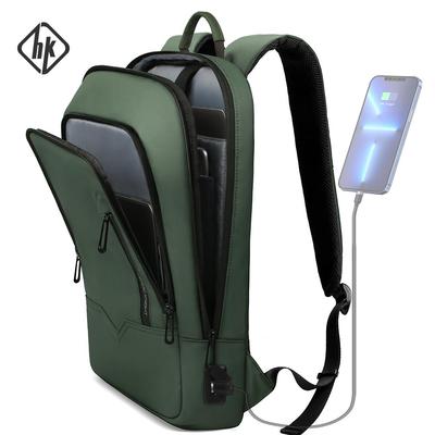 Pánský štíhlý batoh na notebook 15,6 palce, vodotěsný, s USB nabíjením, ležérní pracovní cestovní batoh