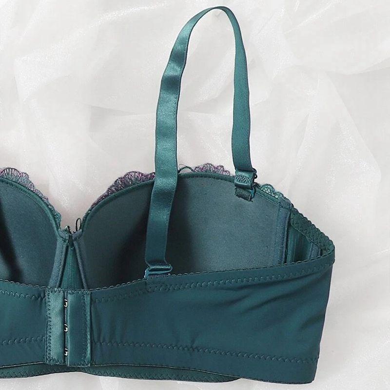 Dámské podprsenky větší velikosti s kosticovými podprsenky Half Cup s výšivkou květin C Cup spodní prádlo