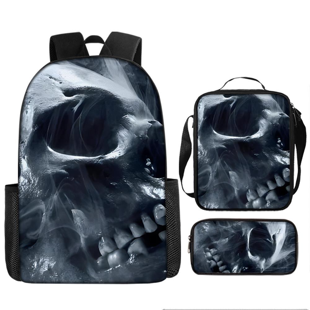 Skull Schoolbag for Primary School Students, Kindergarten New Schoolbag for Boys and Girls, Grades 2345 and 6