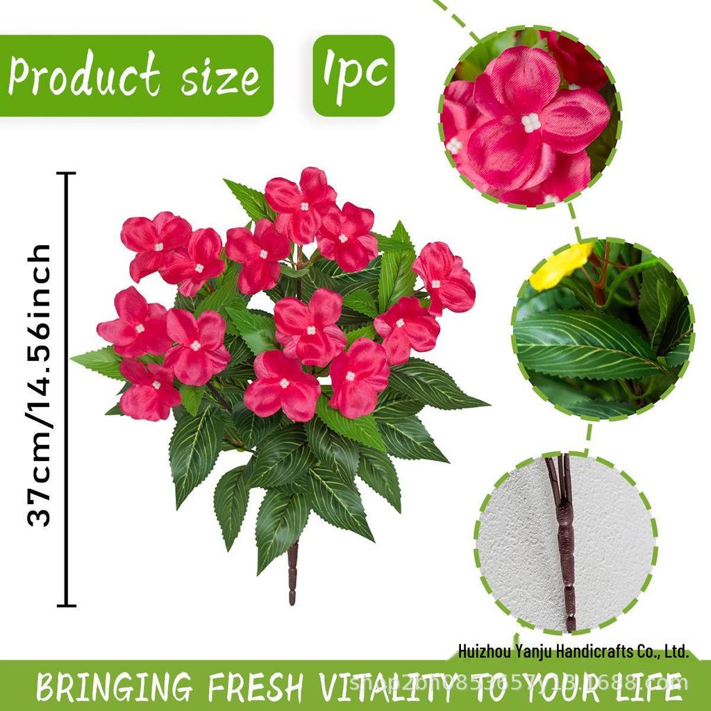 Spring Balsam Artificial Flower Bunch for Home and Outdoor Decor