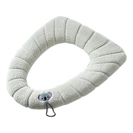 

Плюшевая накладка на сиденье унитаза с ручкой, утолщенная, моющаяся, мягкая, O-образной формы, универсальная для четырех сезонов, грелка для сиденья унитаза, подушка бежевый