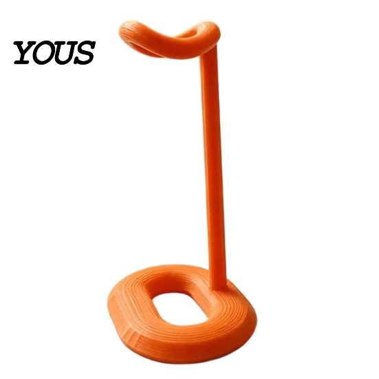 Gaming Room Accessories 3D Printed Headphone Stand, Modern Curved Headset Holder for Desktop Desk Accessory Storage, Display Rack Office Study