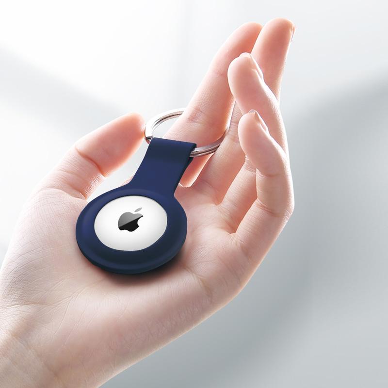 Crong Silicone Case With Key Ring - Etui Ochronne Brelok Do Apple Airtag (Granatowy)