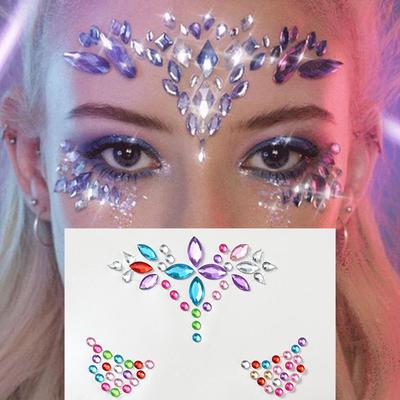 Crystal Diamond Rhinestone Face and Eyebrow Stickers for Masquerade