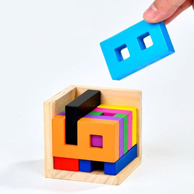 Wooden Number Building Blocks Math Logic Cube Brain Teaser Magic Puzzle Box Mind Games IQ Test for Kids Educational Gifts