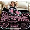 1PC Blackpink Custom Name Patterned Flannel Blanket Suitable For All Seasons for Home Decor Warmth and Comfort Gifts Holiday Present