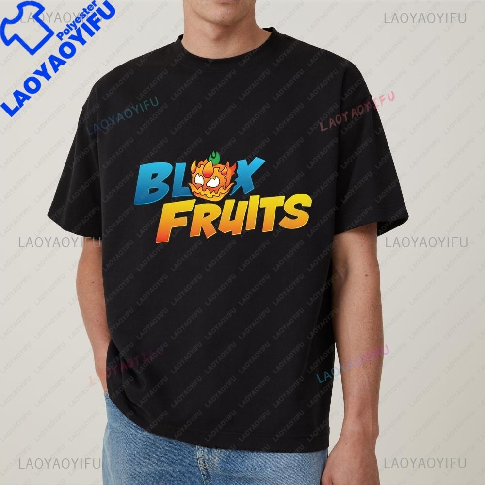Game Blox Fruits Summer Trend Y2K Harajuku ShortSleeved Unisexs and Unisexs Universal Shirt Pattern Large TShirt
