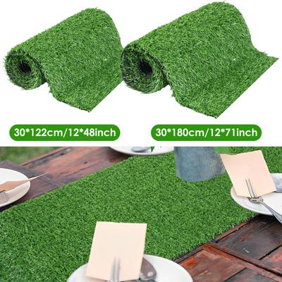 Künstlicher Gras-Tischläufer, weicher Kunststoff, DIY-Tischdekoration, Anti-Shedding, Anti-Rutsch-grüne Rasenmatte, natürlicher falscher Teppich