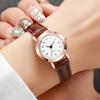 Women's Fashion Retro Small Fresh Simple Scale Elegant Trendy Korean Edition Fashion Quartz Watch Combination Set (Without Box)