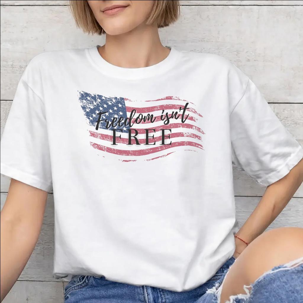 Unisex WoUnisex May We Never Forget Freedom Isnt Free Shirt Pure Cotton Graphic Printing Tee Shirts Clothing Outfits