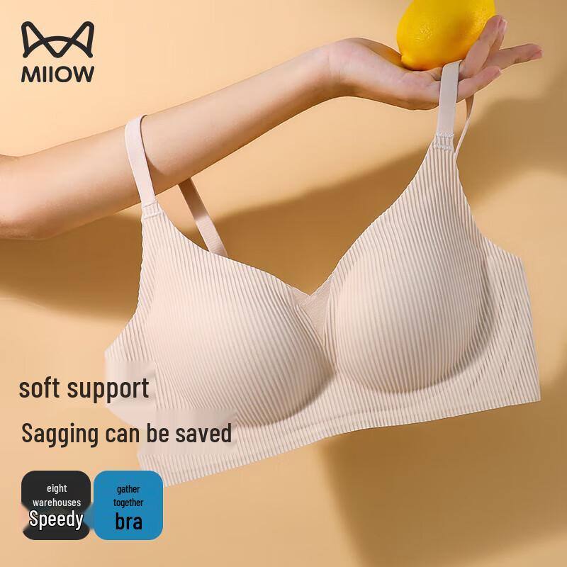 MiiOW Women s Seamless Wire-Free Lace Push-Up Bra S