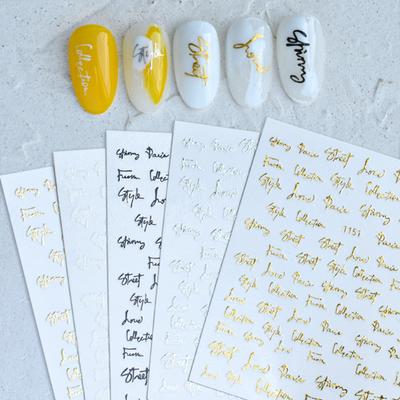 Nail Sticker Glitter DIY Various Styles Holographic Letters Adhesive Sliders Colorful Wraps Decoration for Manicure