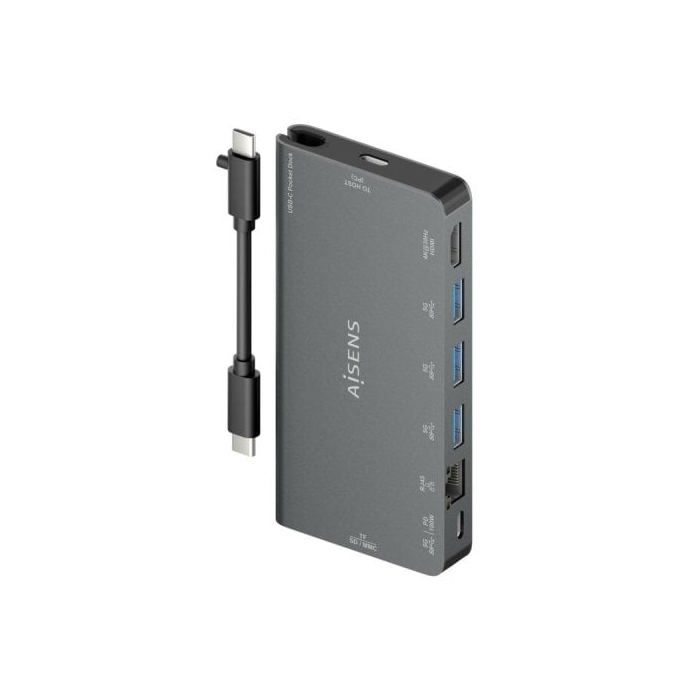 Hub USB - AISENS - ASUC-8P015-GR - 8 ports - Gris métallisé - Design élégant - Compact