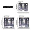 Set Of 2 Gothic Curtains Medieval Stone Balcony Graphic Design Mystic Middle Age Story Bedroom Living Room Dining Curtain Polyester Ideal For