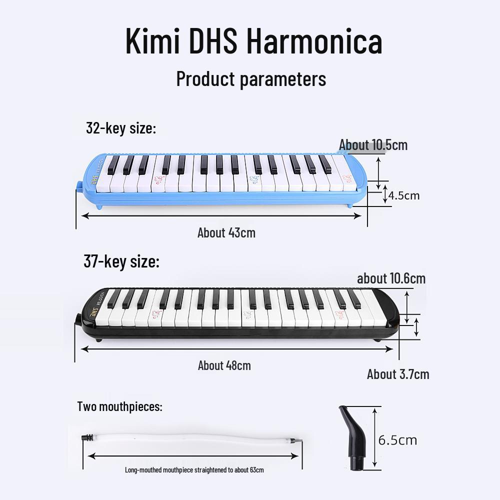 Qimei 37-Key Harmonica for Students, Teacher-Recommended 32-Key Harmonica for Children