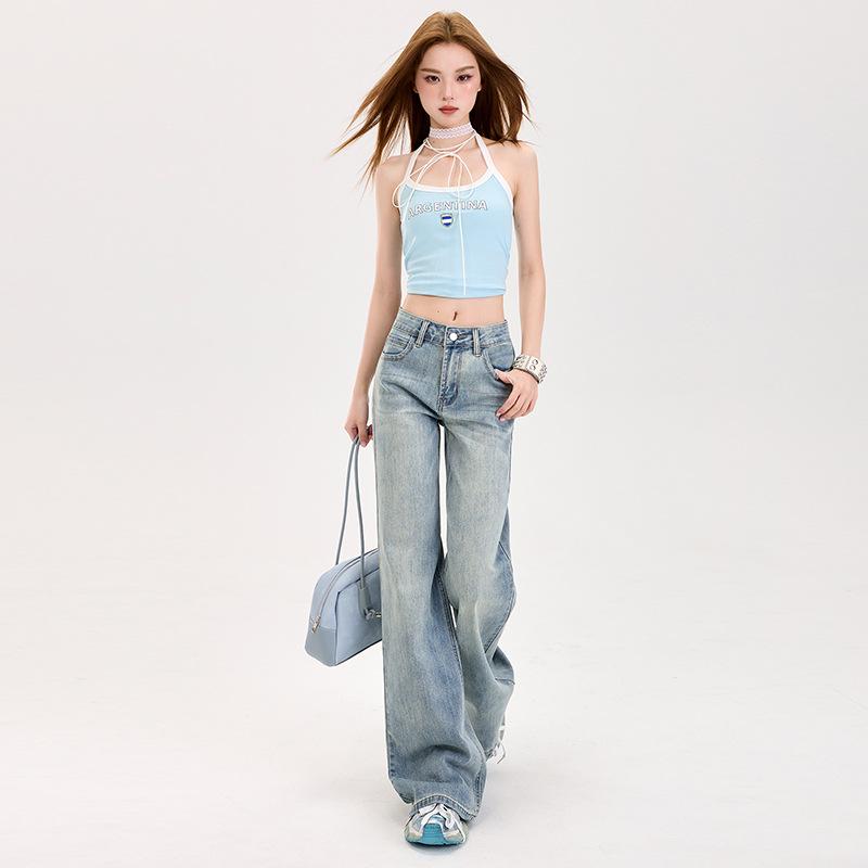 Women's Low Waist Flared Jeans - Spring/Summer 2025 Retro Slim Fit