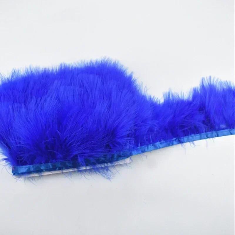 1Meter Marabou Feathers Tassel Fringe Trim Turkey Feather Tape Ribbon Clothes Sewing DIY Clothing Accessories Wedding Decoration