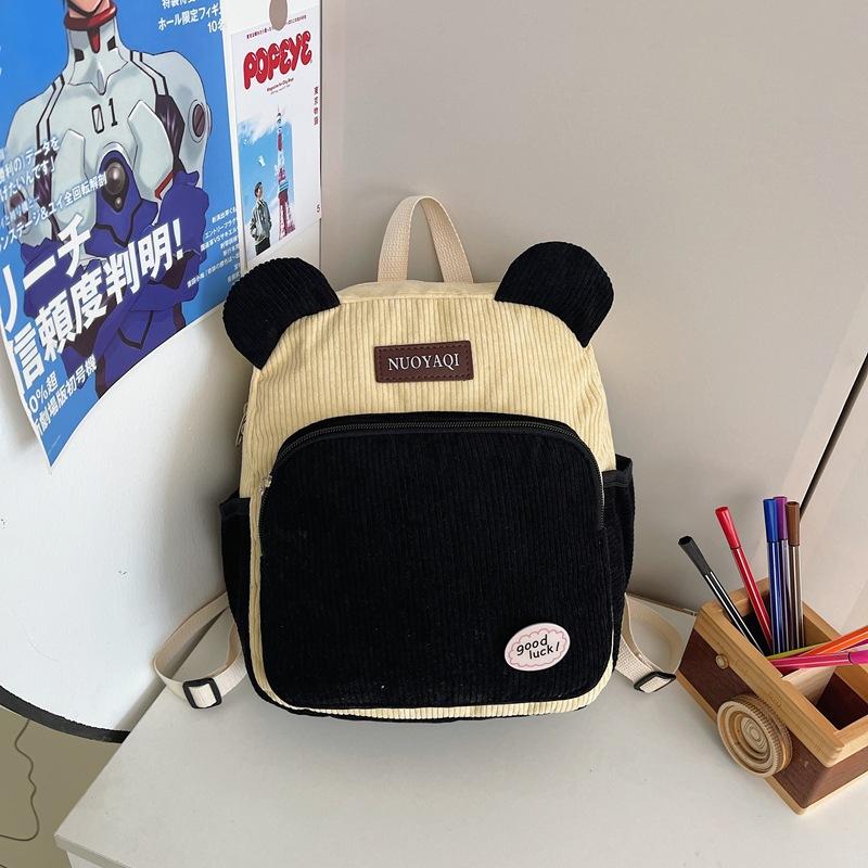 Cartoon girl backpack new cute student schoolbag flannel texture light hand bag