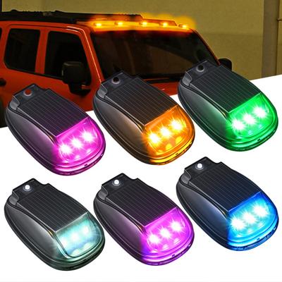 Solar Roof Strobe Light with Remote Control Waterproof Wireless LED Warning Light Smart Sensor Warning Light for Trucks Cars Motorcycles