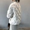 Women's  Autumn Winter Bread Down Cotton Jacket Fashion Quilted Coats Long Sleeved  Solid Long Sleeves Collarless Streetwear