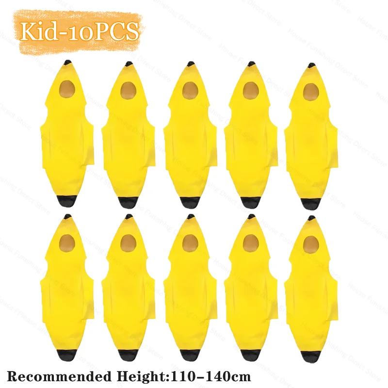 Child/Adult Unisex Funny Banana Costume Yellow Costume Light Halloween Fruit Fancy Party Holiday Dance Dress Costume Decorations