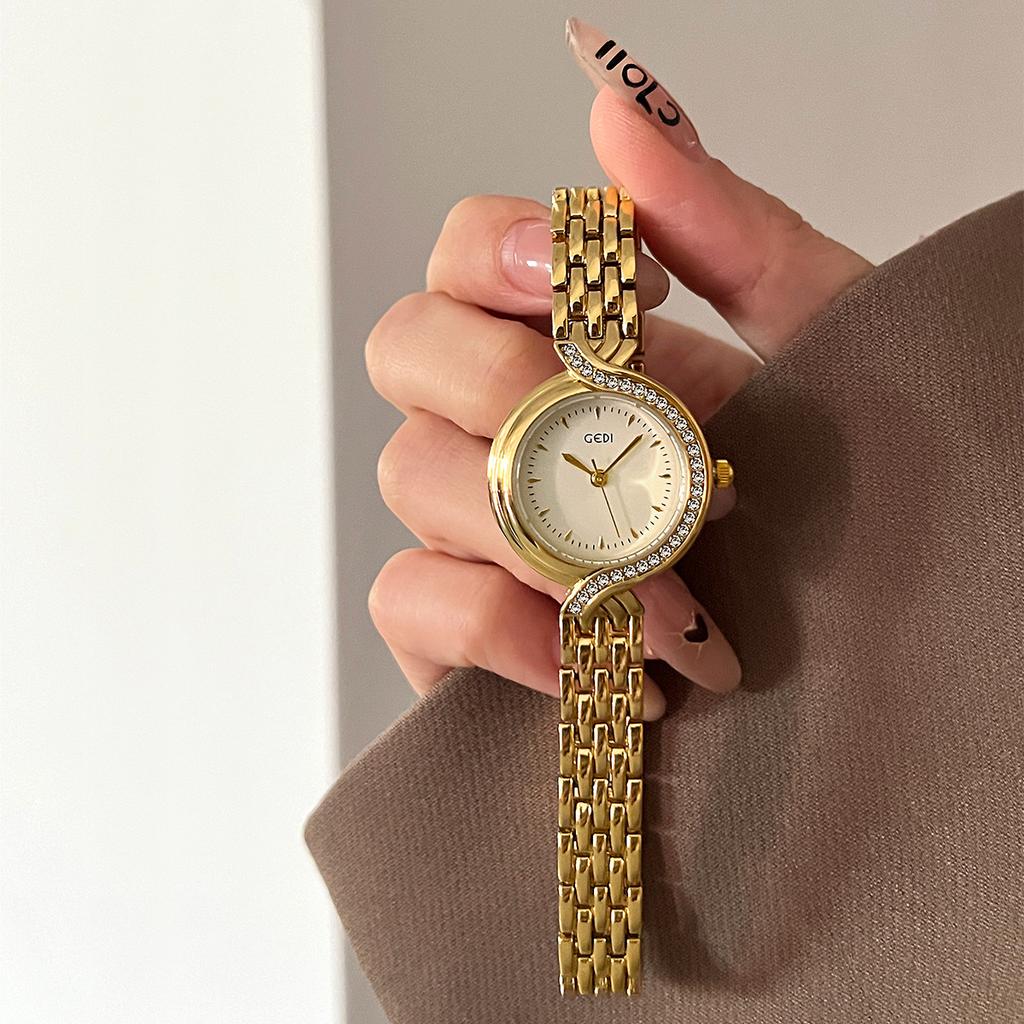 Watch Women'S Light Luxury Bracelet Watch Niche Diamond-Encrusted Temperament Women'S Waterproof Quartz Watch