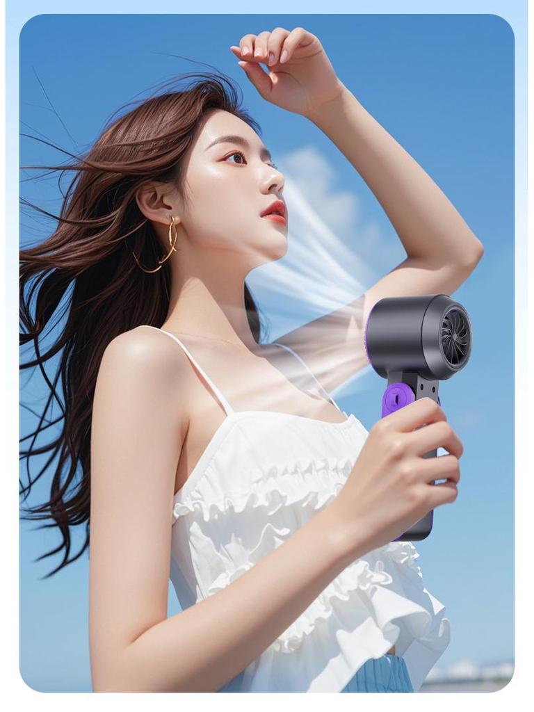 Portable Foldable Neck Fan with Digital Display & Stepless Speed