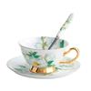 Korean Pastoral Bone China Coffee Cup Saucer Ceramic English Afternoon Flower Tea Cup Saucer With Spoon Tea Set Small Fresh Creativity