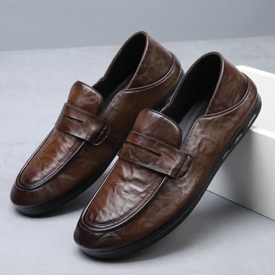 Leather Men Formal Shoes Slip On Luxury Brand 2024 New Men's Loafers Dress Moccasins Breathable Men Black Driving Shoes