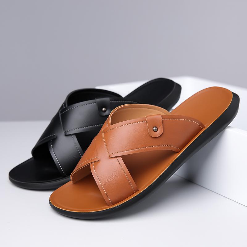 Summer New Men Flip-flops Sandals American Casual Anti-slip Breathable Outdoor Beach Sandals Sizes 38-48 Men Slippers