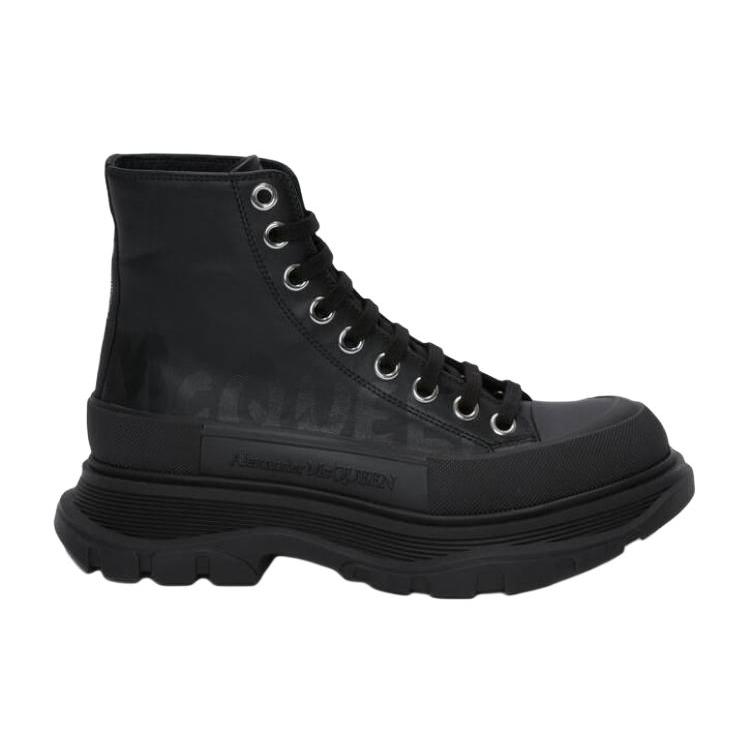 Alexander McQueen Tread Slick Boot Graffiti Black Black Women's 676718W4RQ21000