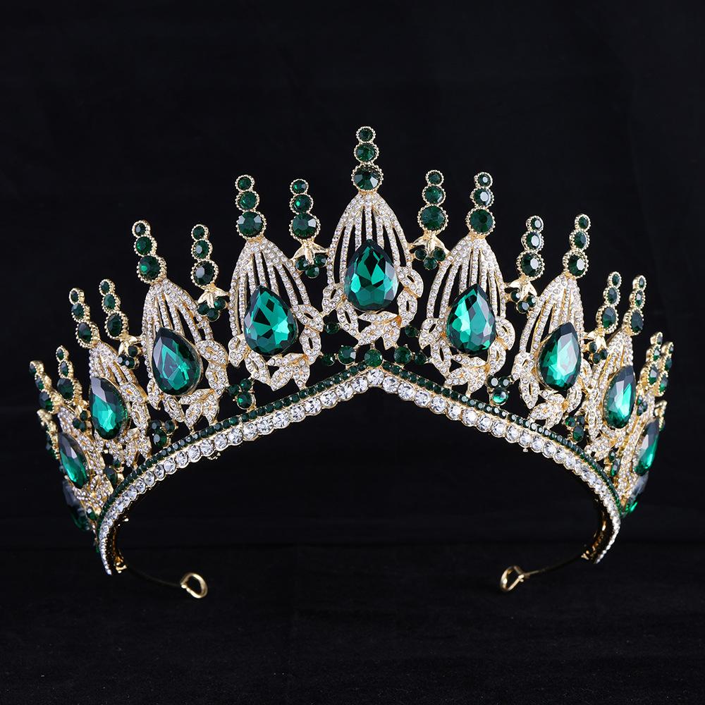 DIEZI 17 Colors Luxury Princess Opal Crystal Crown For Women Girls Wedding Elegant Luxury Baroque Tiara Party Hair Dress Jewelry