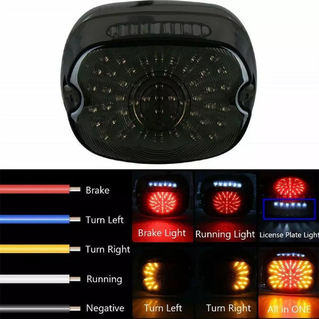 Motorcycle Led Tail Light Rear Brake Turn Signal Smoke Tail Lamp for Harley 60 LEDs Tail Light Motorcycle Touring Lay Down Style