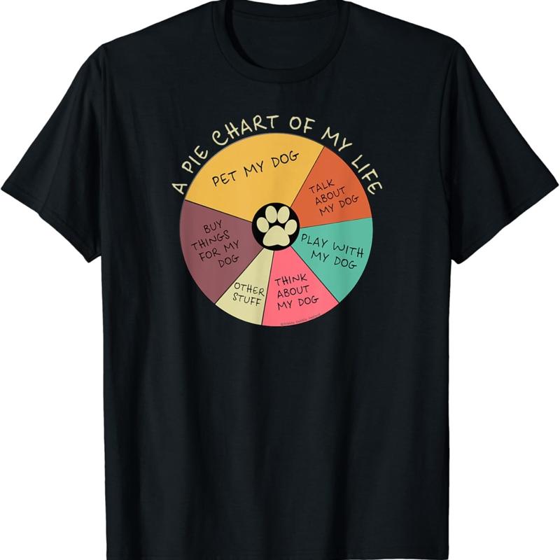 Funny Pie Chart Day in the Life of a Dog Lover T Shirt S разноцветный