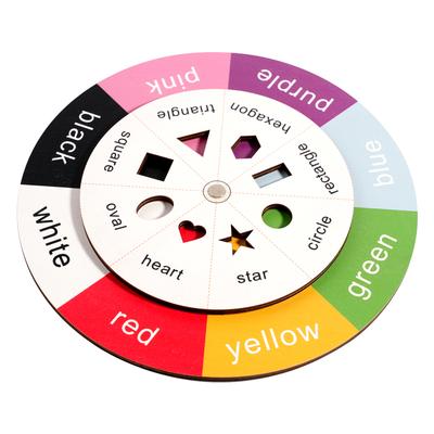 Children's English Turntable Table Gam Color Recognition Shape Matching Kindergarten Teaching Aids Early Education Enlightenment