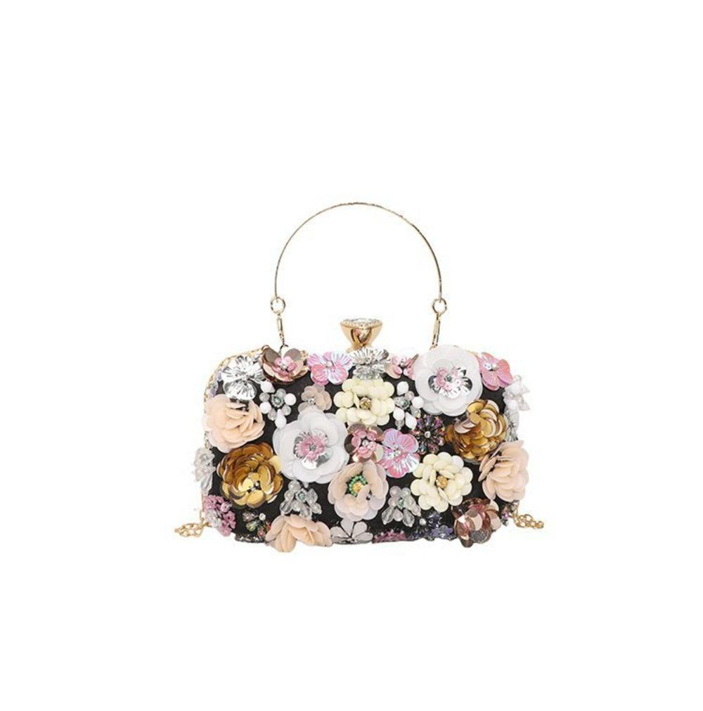 2025 Winter Women Evening Bags For Women Luxury Floral Rhinestones Shoulder Crossbody Bags Party Wedding Clutch Ladies Handbags