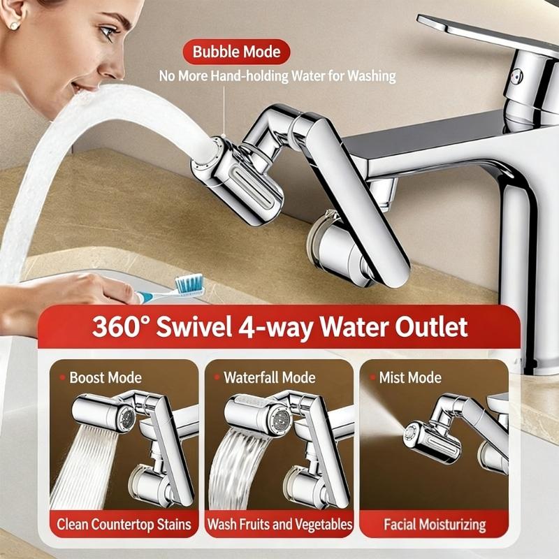 360 Degree Swivels Spouts With Regulable Arm Flexible Goosenecks Faucet Extenders for Sink Faucet Modern Bathroom