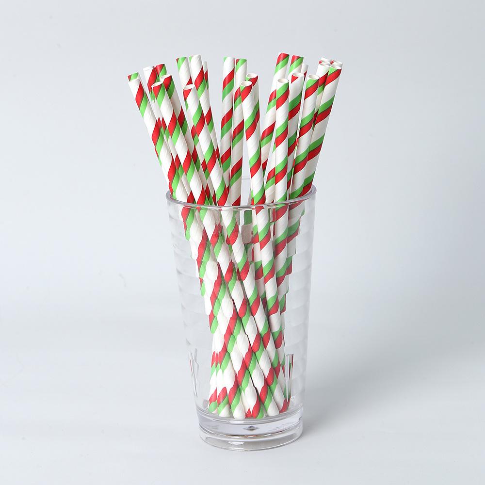 Biodegradable Colorful Striped Paper Straws - Individually Wrapped for Party Decoration