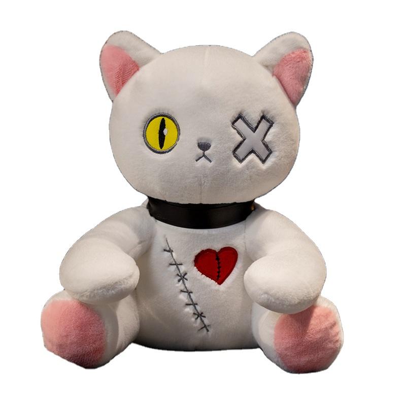 Gotischer Darkpunk Stil Dunkles Thema Stimmung Katze Plüschtier Weiches Kissen Cartoon Kätzchen Kuscheltier Halloween Geschenke