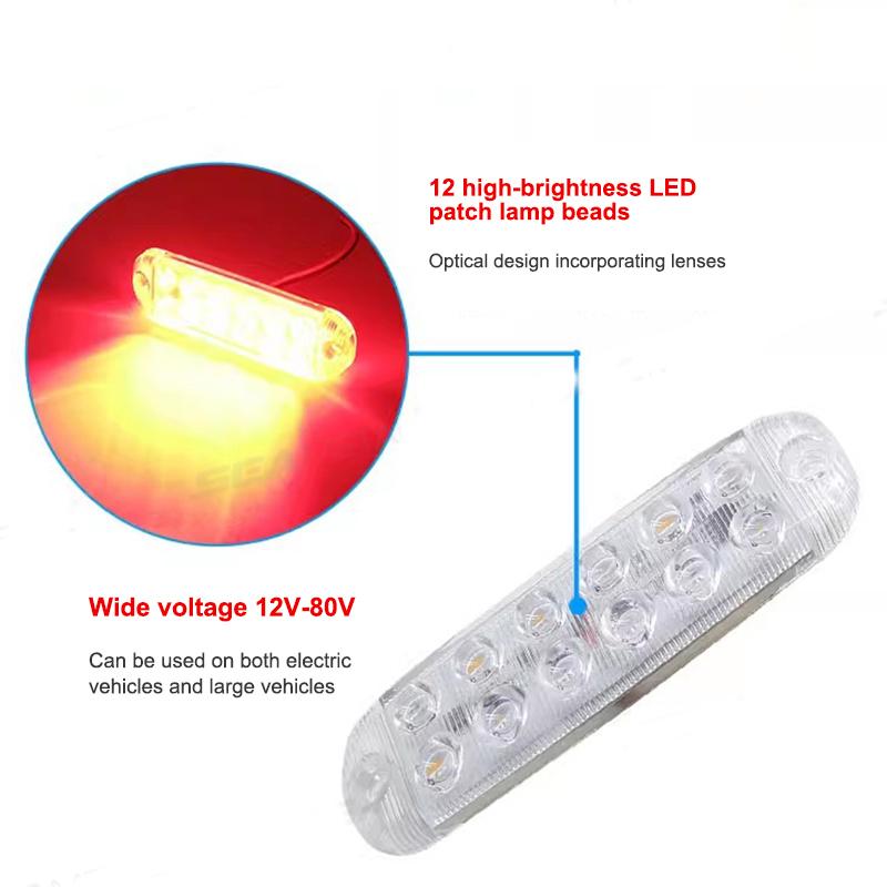 SEAMETAL 12smd LED Strobe Warning Light Strobe Grille Flashing Lightbar Car Truck Beacon Lamp Amber Yellow Traffic Lights 12V-80V