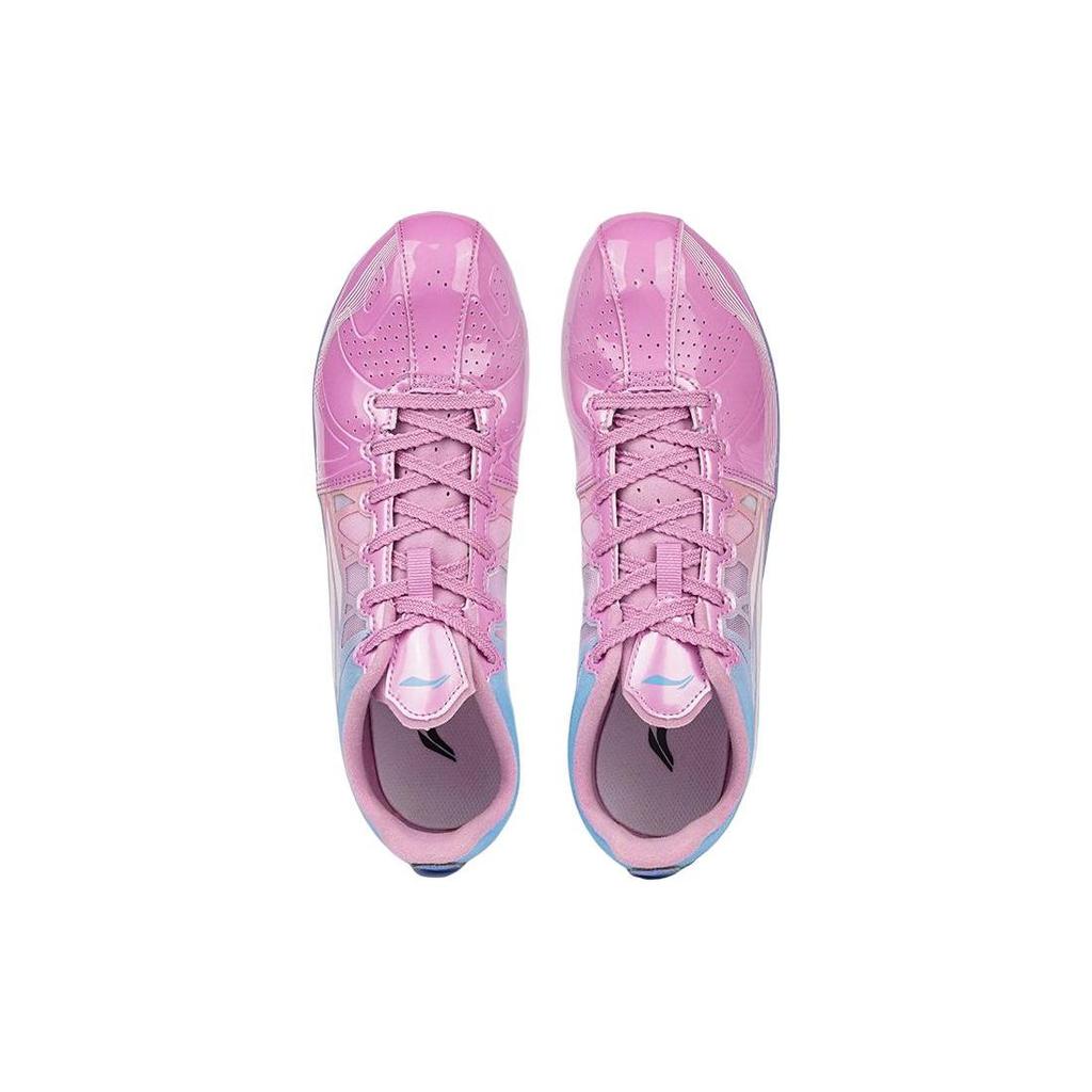 Li Ning Comfortable Cushioning Slip Resistant Abrasion Resistant Low top Training Running Shoes Unisex Blue Pink AJJS001-2