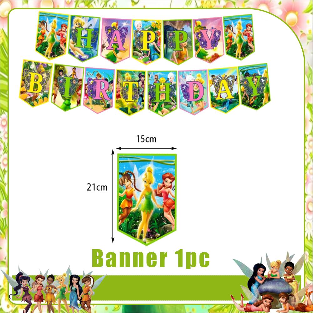 Peter Pan Tinker Bell Birthday Party Decoration Cake Topper Balloon Princess Forest Elf Background Banner Boy Girl Gifts