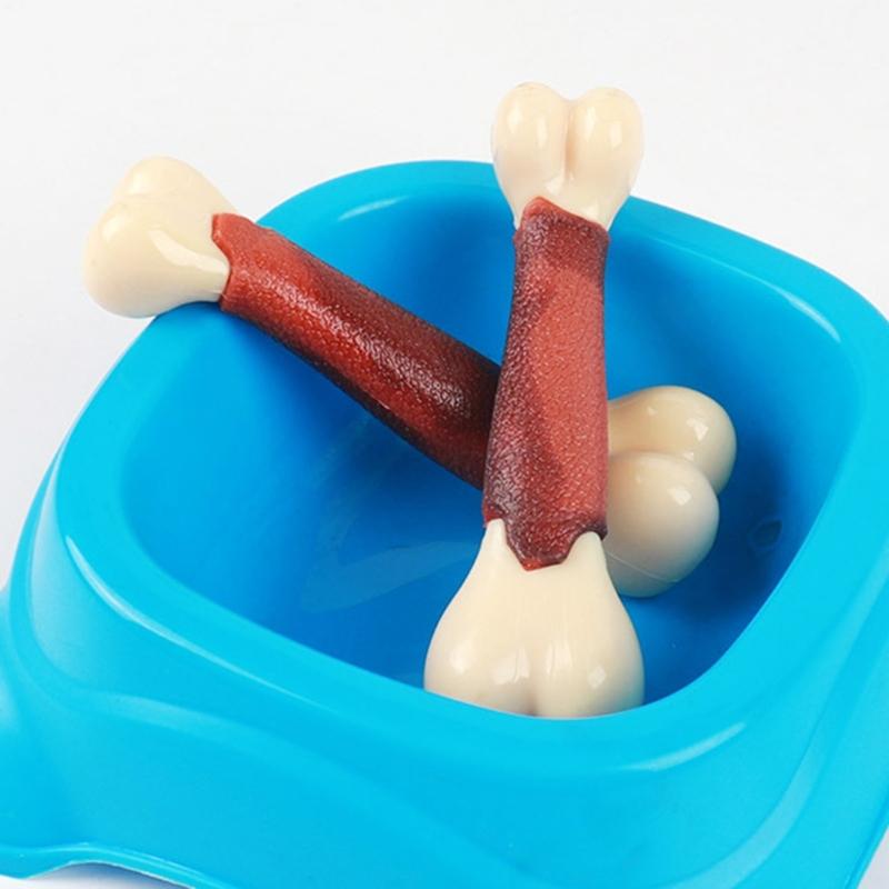 Dog Chew Toy for Aggressive Chewers for Tough Nylon and Rubber Bone Toy Beef Flavor Toothbrush for Small Dogs Teething