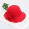 Herbst und Winter neue Damen High-End Bankett Zylinder Hut eleganter Blumentopf Hut Filzhut Halbrolle vielseitiger Wollhut