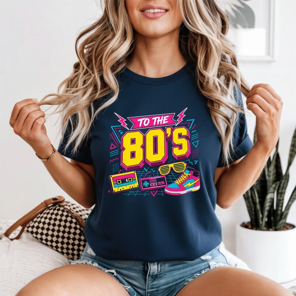 Unisexs Vintage 80s T Shirt Retro 1980 Party Outs Vibrant Print Tee
