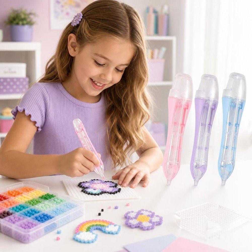 Plastic Fuse Bead Pen Press Type Bead Picking Pen New Craft Tools Visible Storage Chamber