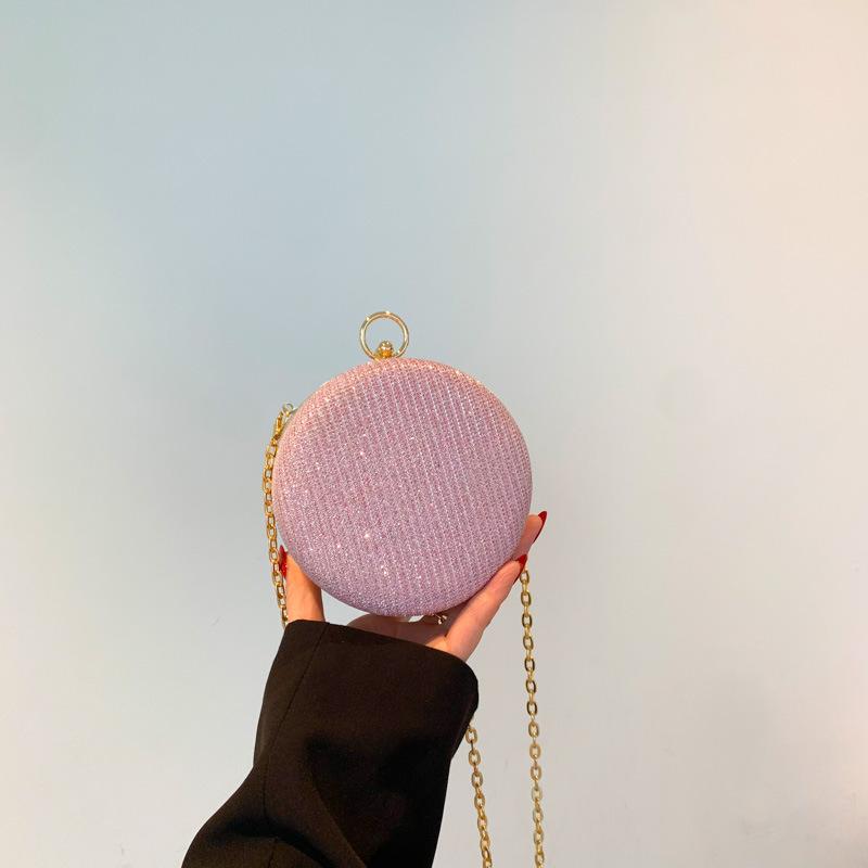 Woven fashion chain small bag women's 2025 early spring new versatile ins shoulder messenger bag small round bag foreign style