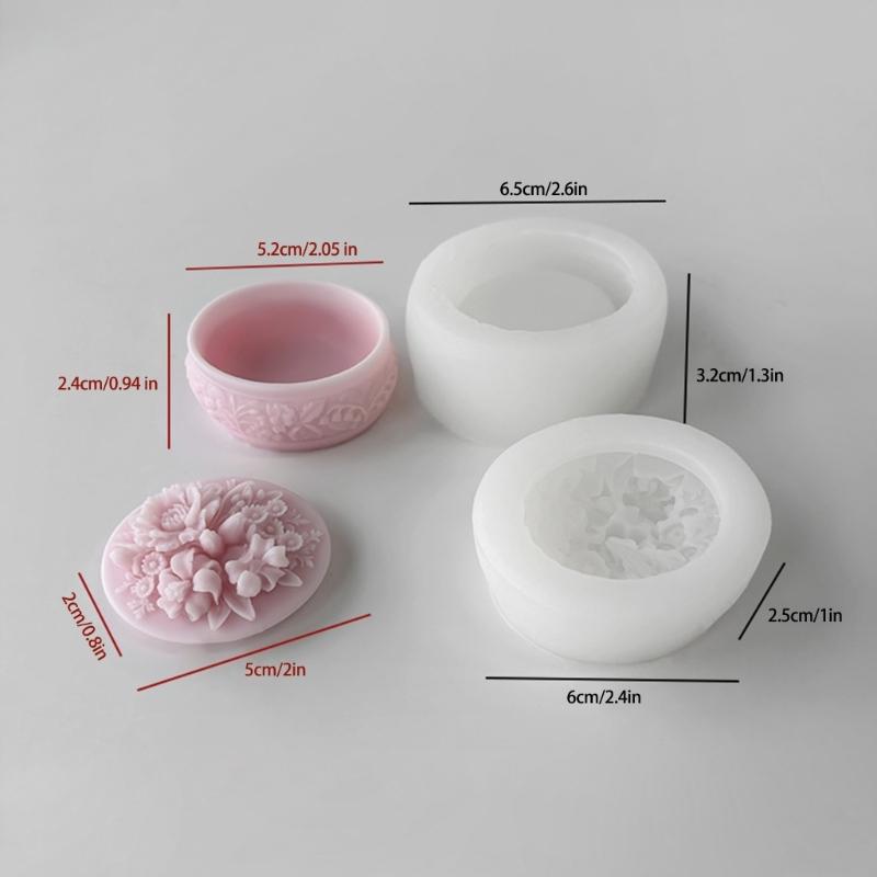 Flower Storage Jar Mould Jewelry Organizer Silicone Mold Concrete Plaster Storage Box Molds for Organizing Enthusiasts