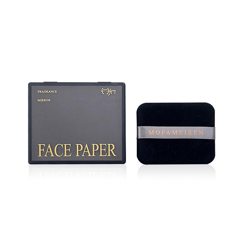Portable Women's Oil-Control Loose Powder with Mirror & Oil-Absorbing Sheets