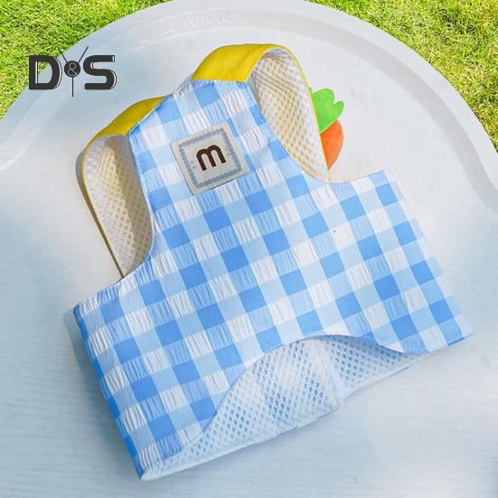 Conjunto de 3 peças para filhotes de verão, chapéu de sol ajustável, arnês e guia com decoração de pelúcia de desenho animado para gatos e cães de pequeno e médio porte